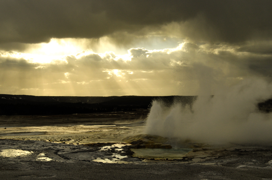Clepsydra Geyser sunset