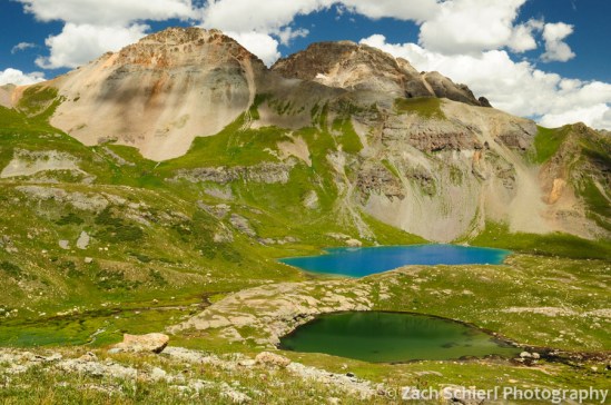 Several lakes in Ice Lake Basin