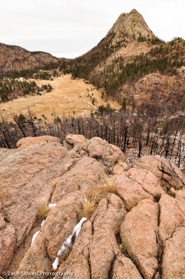view of greyrock mountain and meadow