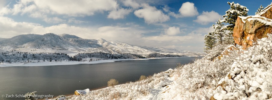 Horsetooth Reservoir in the snow