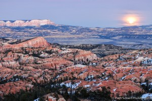 Moonrise over Powell Point and the Sinking Ship, Bryce Canyon National Park
