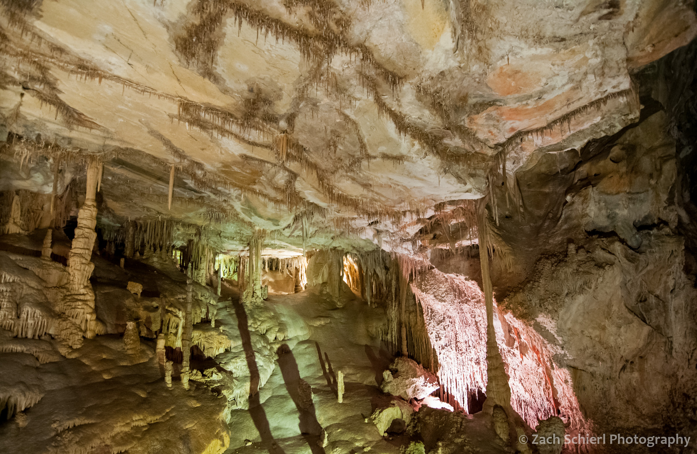 Small stalactites aligned with fracture patterns in the limestone