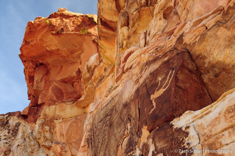 Petroglyph of a man that appears to be falling through space.