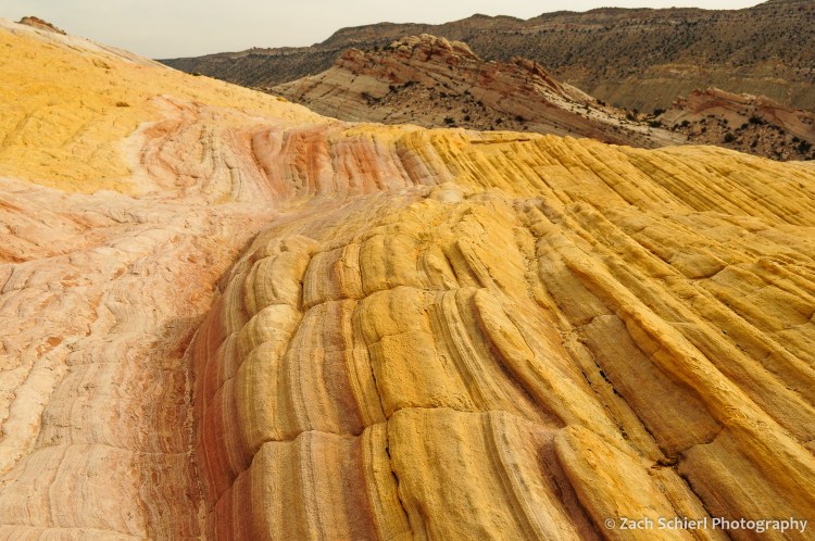 Multicolored sandstone ridges on Yellow Rock