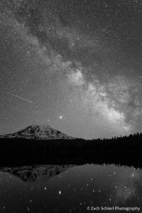 A photograph of the Milky Way galaxy with all color removed